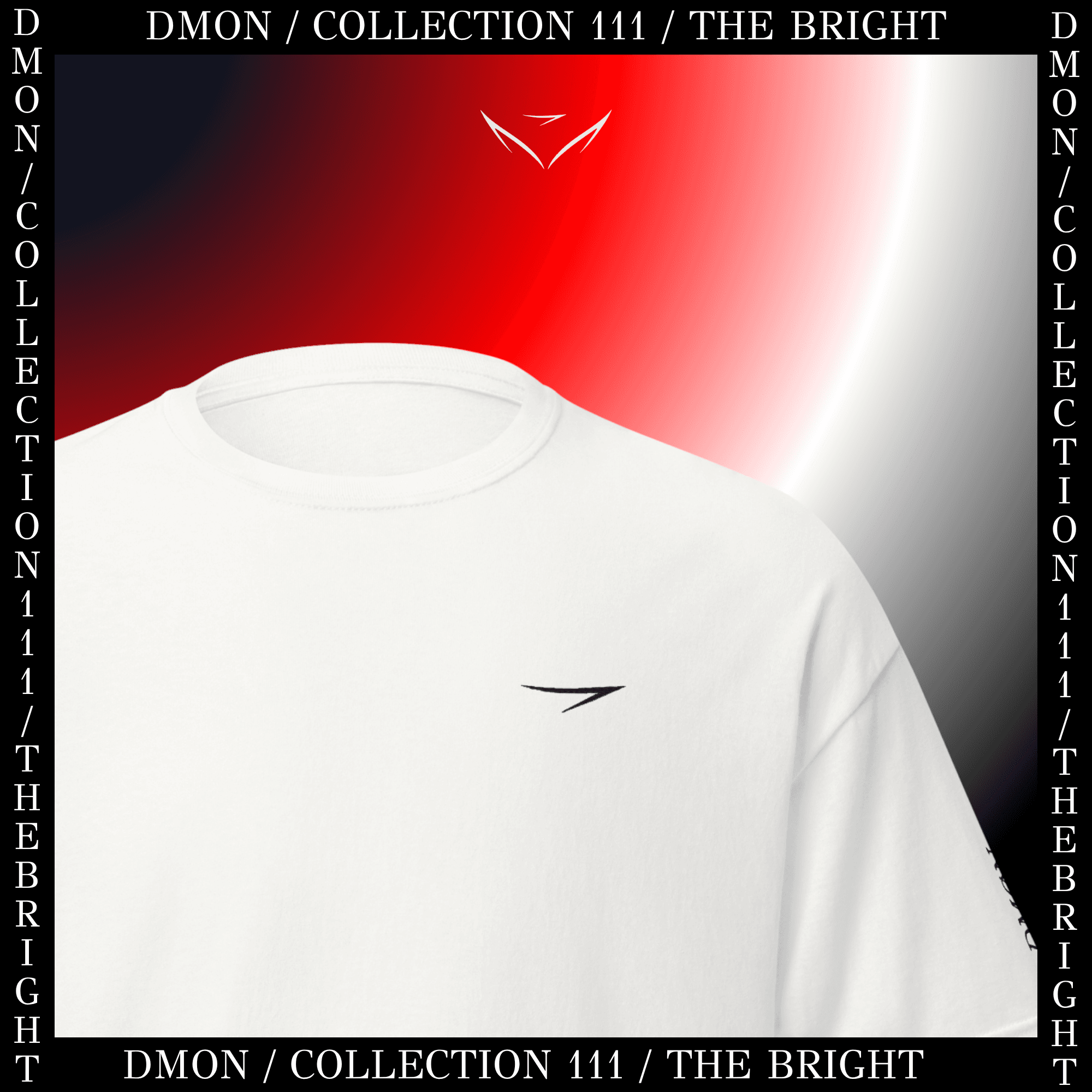 THE BRIGHT, t-shirt blanc porté de face.